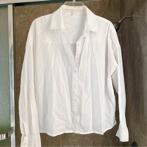 Grade & Gather M white 100 cotton shirt button down long sleeve